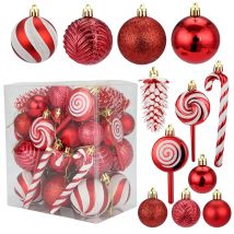29/36/40 pezzi palla di Natale argento rosso albero di Natale pendenti appesi stampati sfere di Natale in oro a forma speciale 2024 nuovo