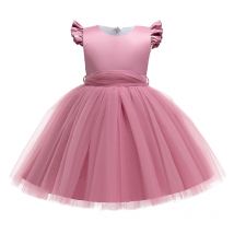 Sommer weiß Hochzeit Mädchen Kleid Bogen Tüll Brautjungfern Party Prinzessin Kleider für Mädchen Kind Kostüm Geburtstag Ballkleid 3-10 Jahre