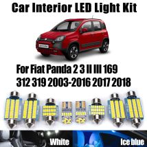 Canbus Auto LED Interni Cupola Tronco Luce Kit Per Fiat Panda 2 3 II III 169 312 319 2003-2018 Lampadine Soffitto Nessun Errore Accessori