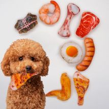 Lustiges quietschendes Spielzeug für kleine und mittelgroße Hunde, bissfest, simuliertes Hundespielzeug, Fleisch, Meeresfrüchte, Eiscreme-Serie, Haustierprodukt