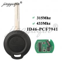 jingyuqin 2Buttons Remote Car Key Fob for Mitsubishi Colt 2002-2012 Cabriolet 2006-2008 Smart 454 ID46 MN901621 315/433MHz HU56