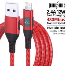 LAIHONEN USB A auf Lightning-Kabel, 10 Fuß, ca. 3 Meter Schrittsynchronisator, ausgestattet mit LED-Display, geeignet für iPhone 13 13Pro