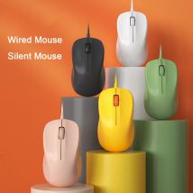 Mouse silenzioso cablato USB Accord con mouse ergonomici e carini per PC, computer desktop aziendali, mouse USB esterno per notebook e ufficio