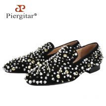 Piergitar Handmade Verschiedene Styles Spikes Herren Flache Für Party Luxus CL Marke Slip-On Loafers Rote Außensohle Löwenzahn Mokassins
