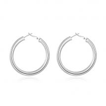 Hot trend 925 Sterling Silver beautiful 5CM Big hoop earrings for Women fashion party wedding designer Jewelry Christmas gifts