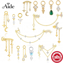 AIDE 1 sztuka 925 Sterling Silver Części zamienne Łańcuchy Część do kolczyków sztyftów Piercing Hoops Drop Earring Women Fine Jewelry Gift