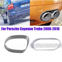 CAPQX For Porsche Cayenne 08-10 Auto Rear Exhaust Pipe Frame Cover Chrome Tail Throat Decor Panel Cap Hood Protector Lid Garnish