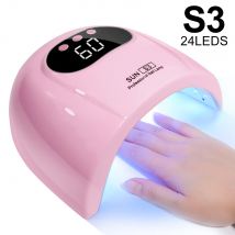 24/6 Lampada UV a LED per asciugare lo smalto gel per unghie con display a LED e rilevamento del movimento Lampada per manicure professionale Asciugatrice Strumento per uso domestico