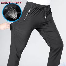Atmungsaktive männer Casual Hosen Schnell Trocknend Gerade Elastische Taille Jogger Jogginghose Koreanische Klassische Sport Hosen Plus Größe 4XL 5XL