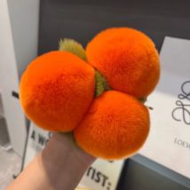 New Imitation Otter Rabbit Fur Good Persimmon Key Chain Bag Pendant Keychain Cartoon Plush Car Key Chain Good Luck Gift