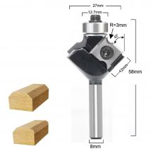 (2 in 1) in-Tech Einfügen Ecke Runde oder Bevel Einsatz Stil Hartmetall mit Lager Router Bit Ende Mühle Fräser für holz