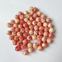 20/30/40PCS 10MM Carved Lotus Flower Loose Beads Shell Artificial Coral DIY Charm Jewelry Bracelet Necklace Crafts Making