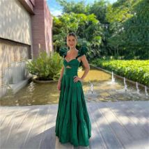 Lily Green Beach Special Occasion Dresses Spaghetti Strap Formal Gown Sweetheart Pleat Long Evening Dress for Woman Customized