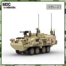 Stryker M1133 Medizinische Rettungsfahrzeug Bausteine Erweiterte Ziegel Infanterie Gepanzerte Auto Modell Pädagogisches Junge Spielzeug Weihnachten Geschenk