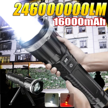 2460000000LM Super Big Flashlight 16000mAh Rechargeable Most Powerful LED FlashLight Long Range Fishing Hunting Tactical Torch