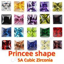 1.75x1.75~15x15mm 5/10pcs AAAAA Square Shape Princess cut White, Garent,Green, Blue,Loose Cubic Zirconia Stone Beads for Jewelry