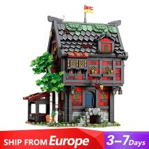 Set di edifici per case dell'hotel del crociato della taverna medievale, modello di appartamento della città Blocchi di edifici modulari Regalo per adulti Regalo 3214 pezzi