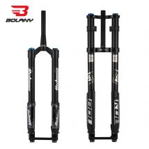 BOLANY Forcella per bici invertita a doppia spalla Forcella MTB per discesa Forcella Boost da 29 pollici Asse passante da viaggio 140mm Smorzamento regolabile