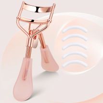 An electrophoresis powder handle eyelash clip + 5 white rubber strips, long-lasting curly and convenient eyelash tool