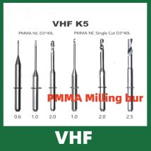 VHF K5 PMMA frese D3 * 40L lunghezza PMMA NC Set a taglio singolo 0.6/1.0/2.0/2.5mm strumento di grigliatura per trapano per taglierina CAD CAM