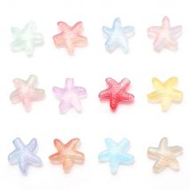 30 Stück 14 mm Farbverlauf Kristallglas Seestern Anhänger Charm Perlen für Frauen DIY Herstellung von Halsketten Ohrringen Schmuck Zubehör