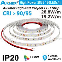 Strisce luminose a LED ad alta potenza 2835 120LED/m,CRI95/90,IP20, nastro a nastro LED 12V/24V, 28.8 W/m 19.2 W/m, ambra giallo rosso blu verde