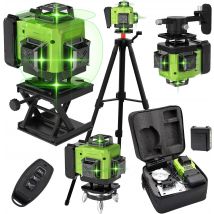 Poziomica laserowa 4D z 16 liniami, linia zielona, samopoziomująca, 360 stopni pozioma i pionowa, super mocna, poziomica laserowa z zieloną wiązką.