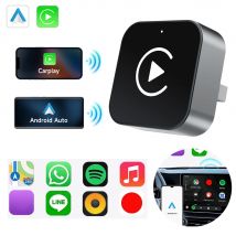 Adapter 2 w 1 Wireless CarPlay Android Auto Plug & Play Konwertujący Przewodowy na Bezprzewodowy Dongle do Fabrycznie Zaprogramowanych Samochodów z Przewodowym CarPlay