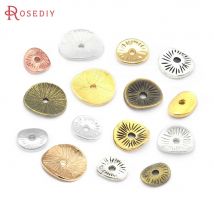 6x5MM 9x8MM 15x14MM 18K Gold Farbe Runde Gebogene Gebürstete Scheiben Spacer Bads schmuck Machen Liefert Diy Erkenntnisse Zubehör