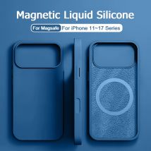 For Magsafe Original Magnetic Charging Case For iPhone 17 16 15 14 13 12 11 Pro Max Plus 17 Air Liquid Silicone Shockproof Cover