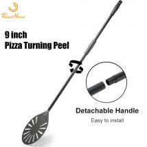 PizzAtHome Buccia per pizza da 9 pollici Manico lungo da 47 pollici Buccia per pizza da 9 pollici Pala per pizza Logo laser Accessori per forno per pizza