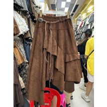 Amerikanischen Vintage Unregelmäßigen Rock 2025, Trend Streetwear Y2K Röcke Frauen Patchwork Midi Röcke Faldas Frau Kleidung Chic