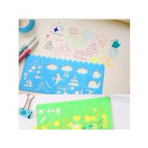 4pcs Korea Stationery Candy Color Ruler Oppssed Drawing Template Office Painting Supplies