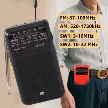 Mini-Taschen-DSP-Radio, hohe Empfindlichkeit, FM, AM, SW, Radios, Empfänger mit LED-Taschenlampe, Lautsprecher, 3,5 mm Kopfhöreranschluss, wiederaufladbar