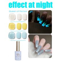 MIANEL 12 ml Fluoreszierender Disco Iuminous Gel Nagellack Super Shiny At Night Soak Off Gel Lack Luminous Nail Art