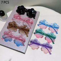 1/7 Stück blumenförmige Sonnenbrille für Kinder, stilvoller Farbverlauf, mehrfarbig, Kindertöne, 2025, trendige, niedliche Dekor-Sonnenbrille