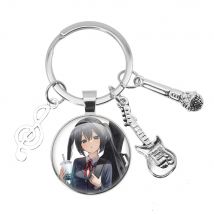 Anime K-ON! Schlüsselanhänger Hirasawa Yui Mio Tainaka Ritsu KotobukiTsumugi Nakano Azusa Cartoon Schlüsselanhänger Musik Accessoires Schmuck Geschenk