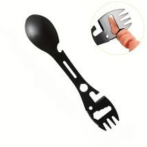 Multifunktionales Pfeifenmesser Outdoor Camping Survival Spork Küche Multifunktionsschlüssel Flaschenöffner Löffel.