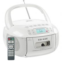 Combo boombox per cassette CD con radio Bluetooth e AM FM, registratore a nastro CD portatile con USB, alimentazione CC CA