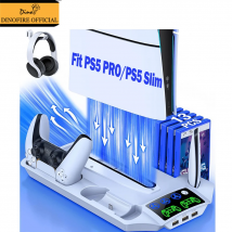 Supporto di raffreddamento per PS5 Pro PS5 Stazione di raffreddamento sottile con ventola di raffreddamento Caricatore per controller doppi per accessori Playstation 5 PS5