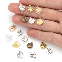 20 stücke 6 Farben Hund fußabdrücke Charms Für Armbänder Halskette Anhänger DIY Handgemachten Schmuck Machen zubehör 10*12mm D9347
