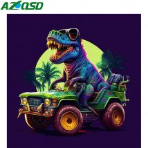 AZQSD Diamant Malerei 5d Dinosaurier Tier Diy Handarbeiten Stickerei Verkauf Neuheiten Auto Kokospalme Geschenk Home Decor