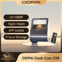 DDPAI Dash Cam Z50 Front and Rear 4K, Cam Car Camera with 2160P Front +1080P Rear, Built-in WiFi GPS, Dual Dash Camera for Cars