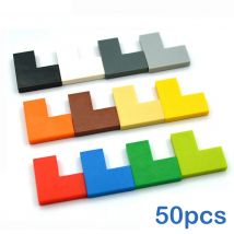 50 stücke DIY Bausteine Dünne Glatte 1 + 2 Punkte Figure Bildungs Kreative Spielzeug für Kinder Größe Kompatibel Mit 14719 ziegel