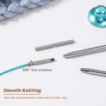 Austauschbares Stricknadel-Set, abnehmbares kreisförmiges Häkel-Set, 2–5 mm, DIY-Edelstahl-Webnadeln für Stricker, Geschenk