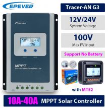EPEVER 10/20/30/40A MPPT Solarladeregler 12/24V Spannung Auto 100V Panels TracerANG3 mit MT52 Fernmessgerät Wifi optional
