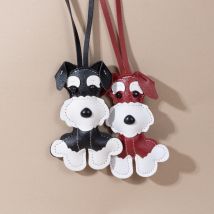 Leder Schnauzer Hundetasche Charm Schlüsselanhänger – süßer Hund Schlüsselanhänger Geschenk, Taschendekoration, exquisites Haustierzubehör