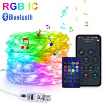 RGB IC LED Light String Bluetooth USB 5V Music Dream Color Light WS2812B Christmas Birthday Party Garland Decor Home Elf Light