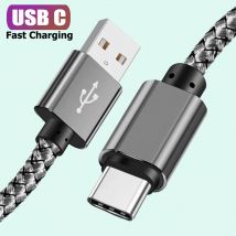 Kabel ładujący USB A do typu C 2A Szybka ładowarka Nylonowy kabel do transmisji danych 1M 2M 3M do