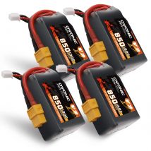 Batteria Lipo OVONIC 130C 4S 850 mAh Confezione da 14,8 V con spina XT60 per FPV Racing (4 confezioni)